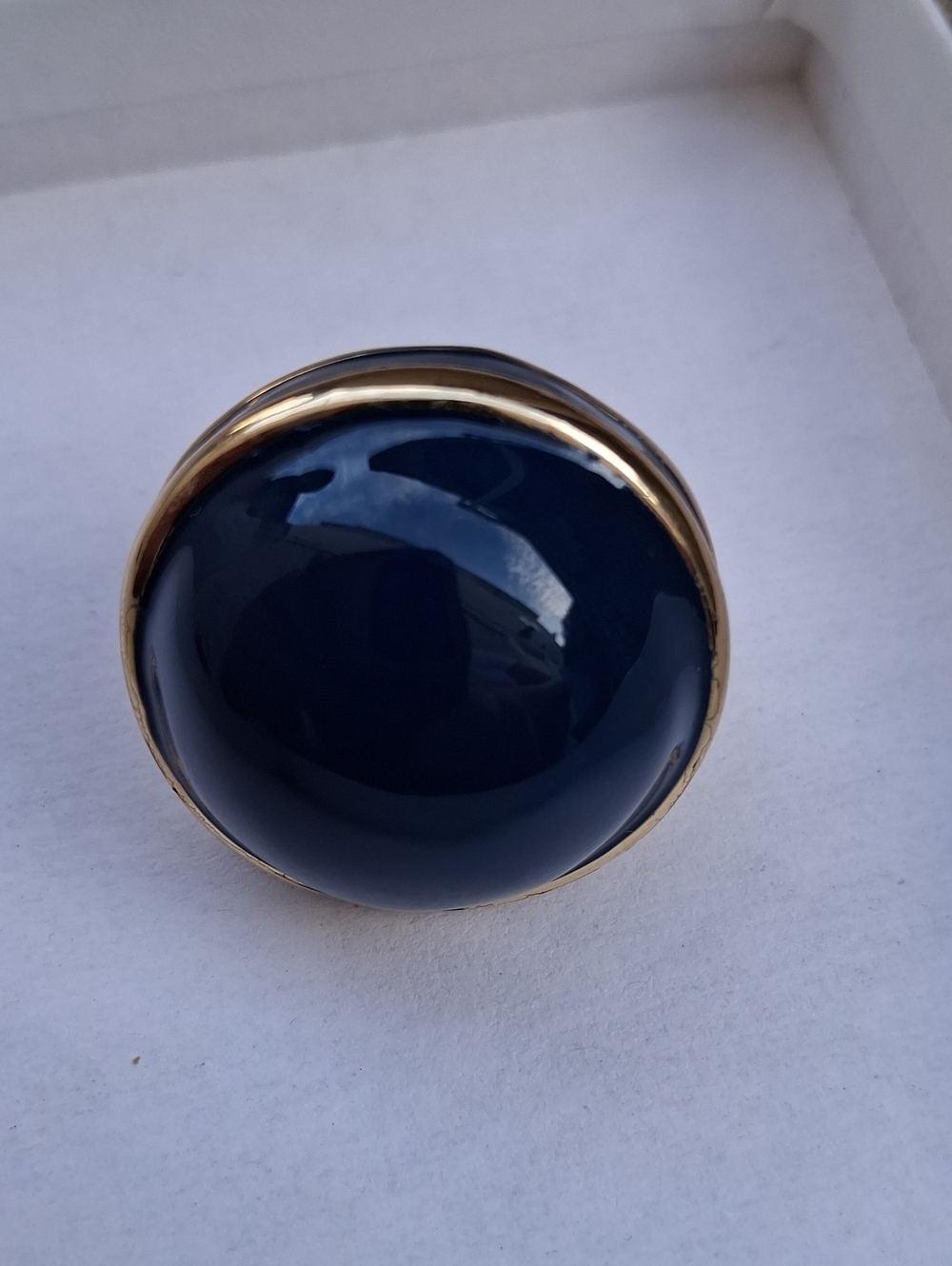 Banana Republic Navy Blue and Gold Dome Statement Ring